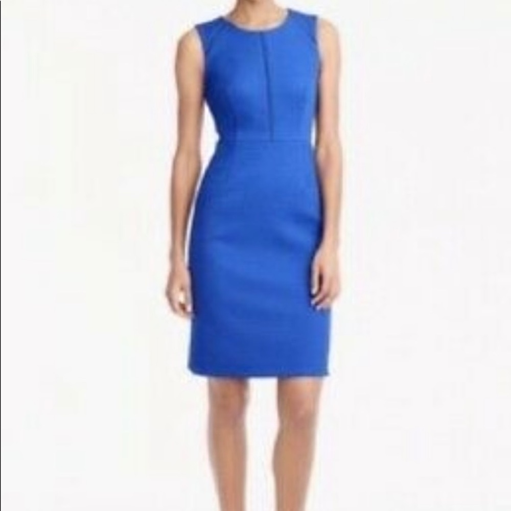 Cobalt Blue JCREW Portfolio Textured Sheath Dress Size 2